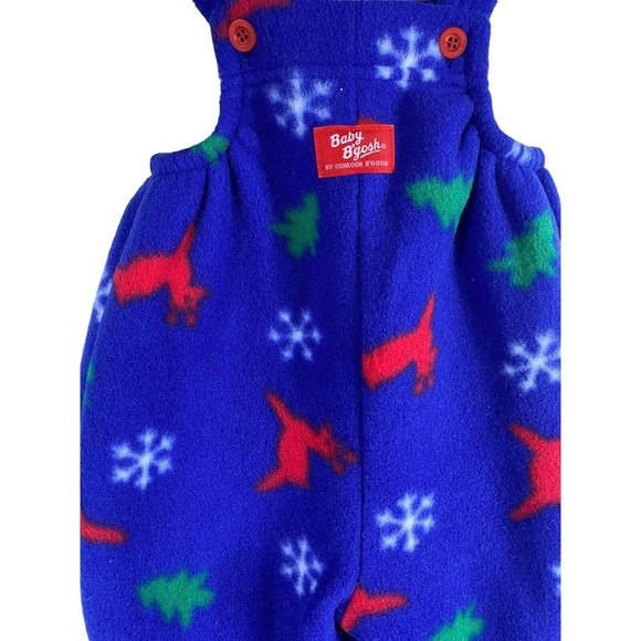 Vtg Oshkosh B'Gosh Baby Fleece Overalls Vestbak 12M 12 Months Boy Girl USA Made - Picture 4 of 5